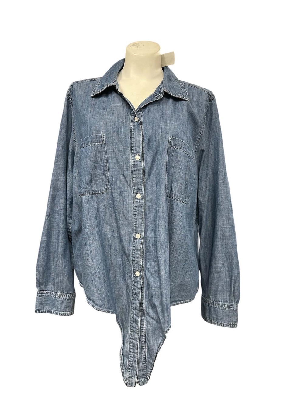 Style & Co Classic Light Blue Denim Button-Up Shirt Size XL